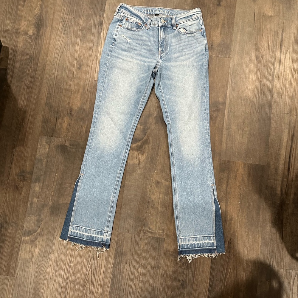 American Eagle Outfitters Light Blue 90’s Low - Rise Skinny Kick Jeans